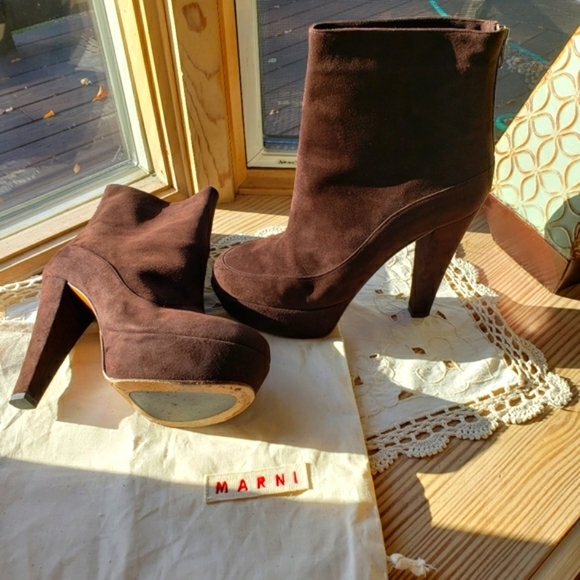 Marni HL Ankle Suede Leather Boots Style:#STMS616G12 EURO 40 US 9-9.5 - Picture 3 of 15